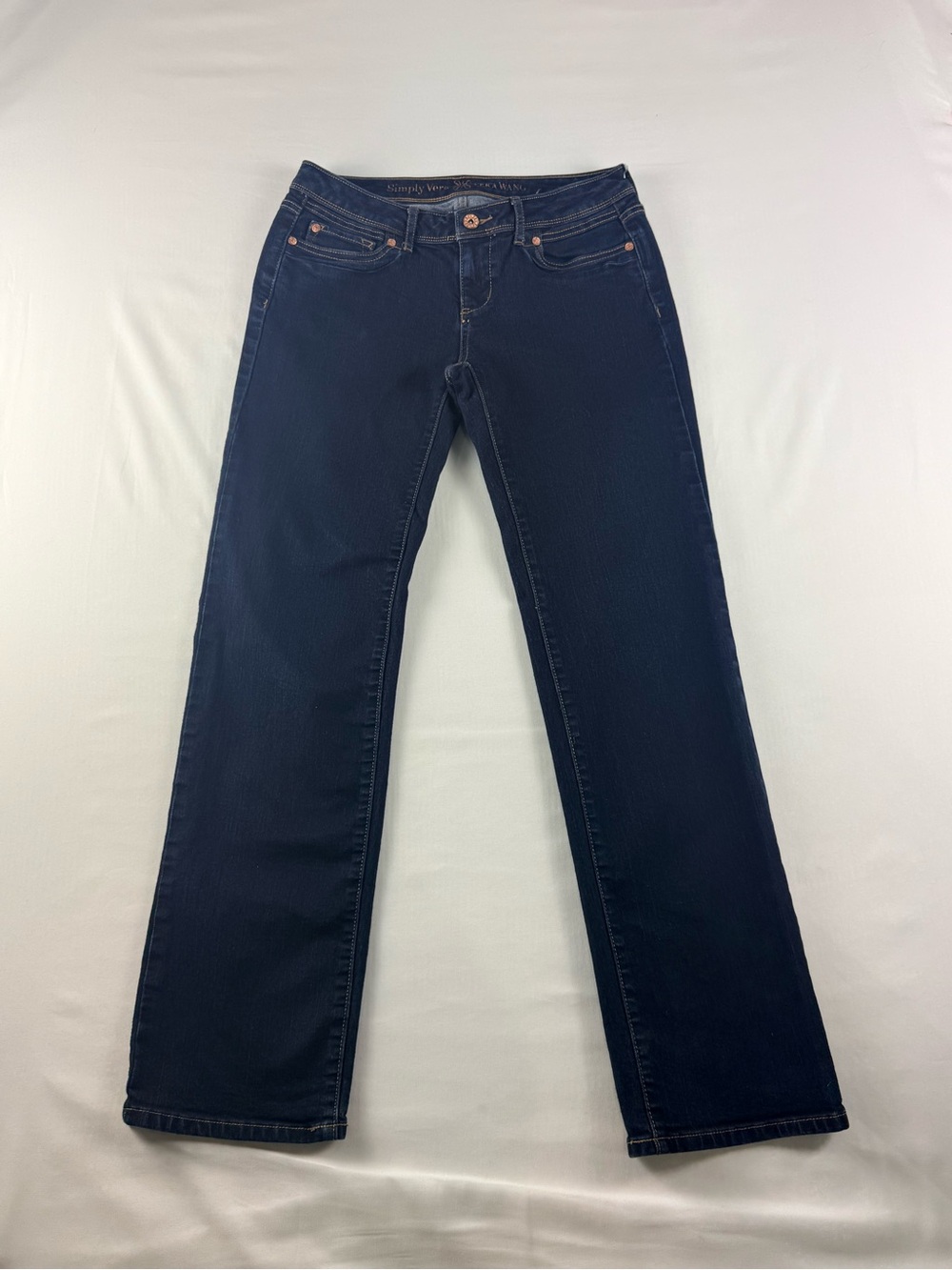 Simply Vera Vera Wang Low Rise Straight Jeans Women's Size 4 Stretch Denim EUC
